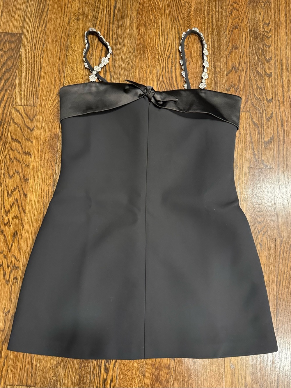 Hill House Home The Haley Black Mini Dress with Embellished Straps Size Small